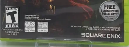 Final Fantasy XI, the ESRB box on its front