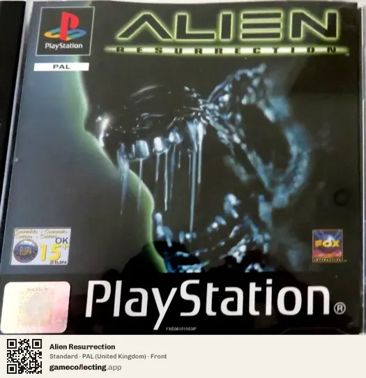Alien Resurrection PlayStation, United Kingdom box front