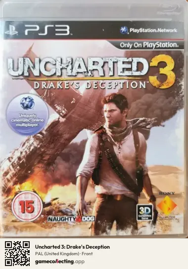 Uncharted 3: Drake's Deception PlayStation 3, United Kingdom box front