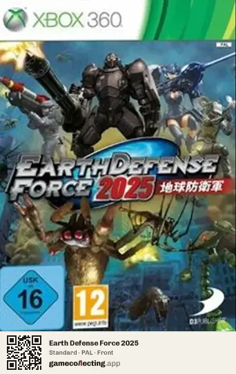 Earth Defense Force 2025 Xbox 360, PAL box front