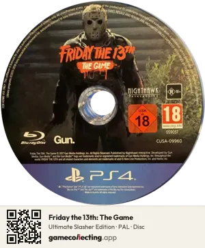 Friday the 13th: The Game PlayStation 4, PAL disc