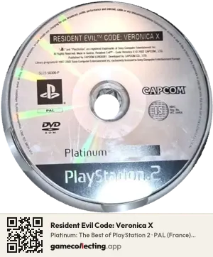 Resident Evil Code: Veronica X PlayStation 2, PAL disc