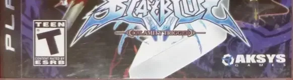 BlazBlue: Calamity Trigger, the ESRB box on its front