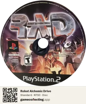 Robot Alchemic Drive PlayStation 2, NTSC disc