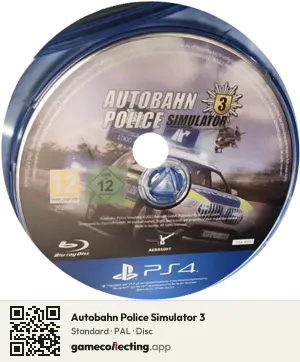 Autobahn Police Simulator 3 PlayStation 4, PAL disc
