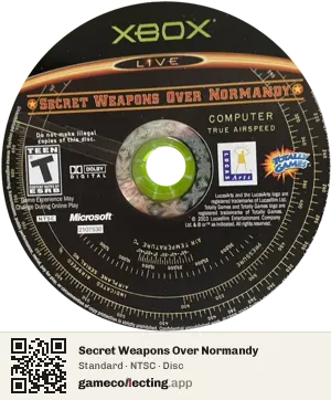 Secret Weapons Over Normandy Xbox, NTSC disc