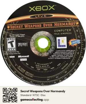 Secret Weapons Over Normandy Xbox, NTSC disc