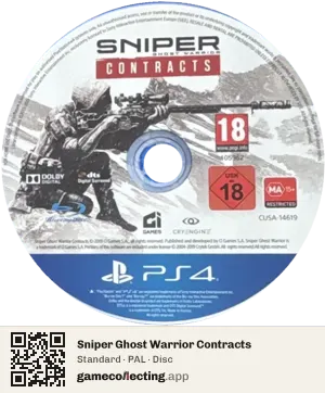 Sniper Ghost Warrior Contracts PlayStation 4, PAL disc