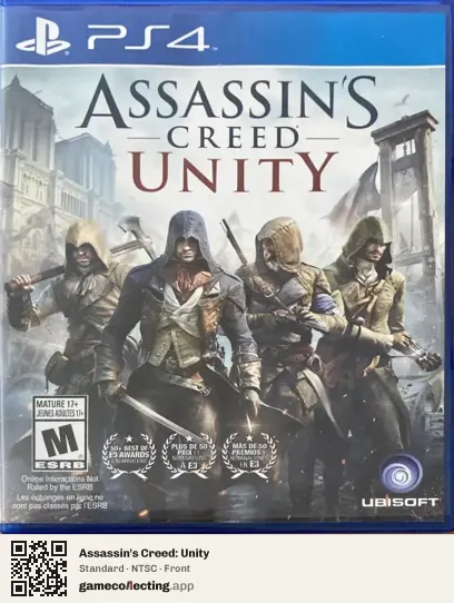 Assassin's Creed: Unity PlayStation 4, NTSC box front