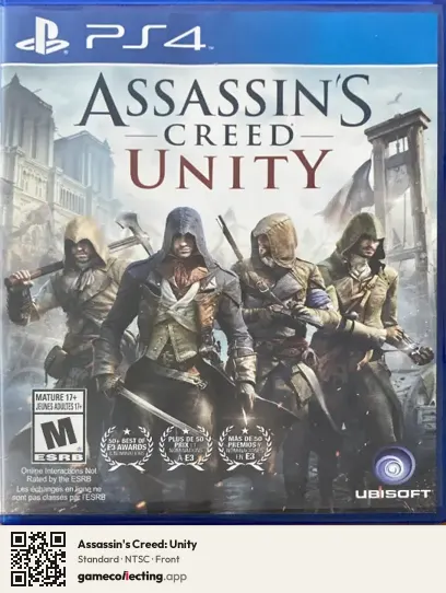 Assassin's Creed: Unity PlayStation 4, NTSC box front