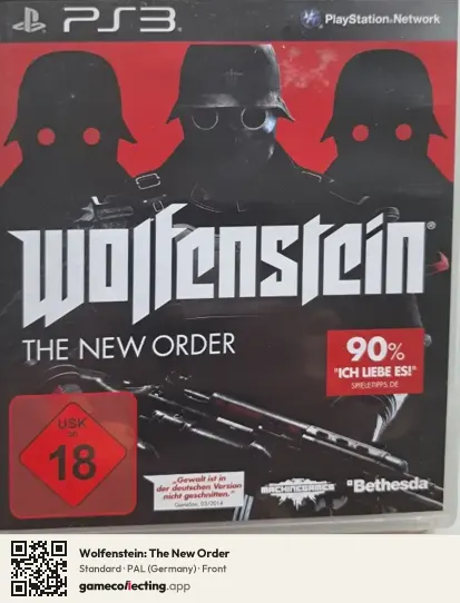 Wolfenstein: The New Order PlayStation 3, Germany box front