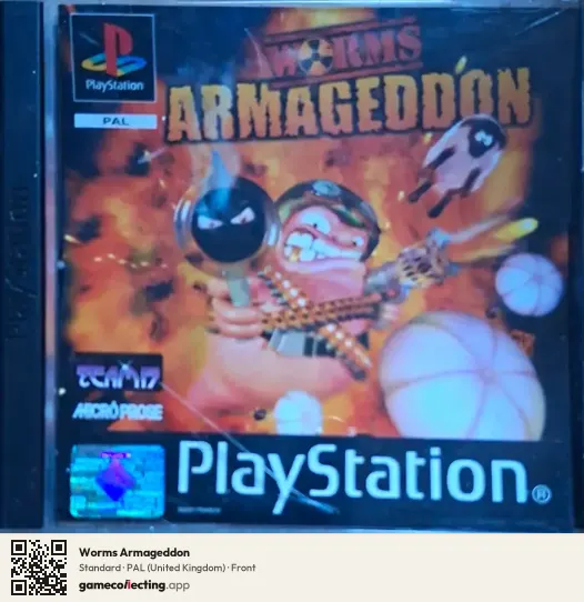 Worms Armageddon PlayStation, United Kingdom box front
