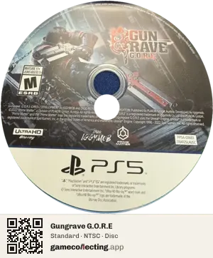 Gungrave G.O.R.E PlayStation 5, NTSC disc