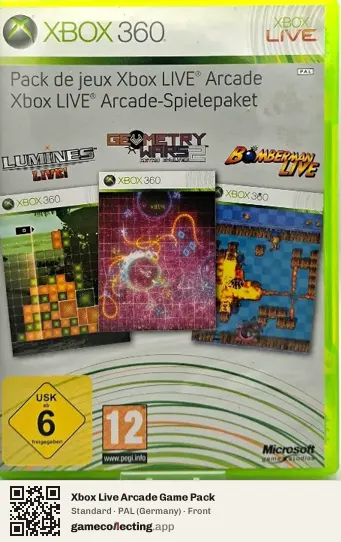 Xbox Live Arcade Game Pack Xbox 360, Germany box front