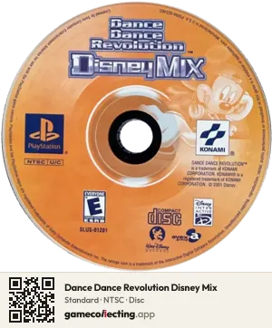 Dance Dance Revolution Disney Mix PlayStation, NTSC disc