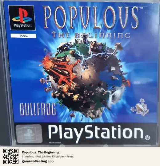 Populous: The Beginning PlayStation, United Kingdom box front