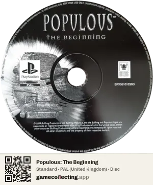 Populous: The Beginning PlayStation, PAL disc