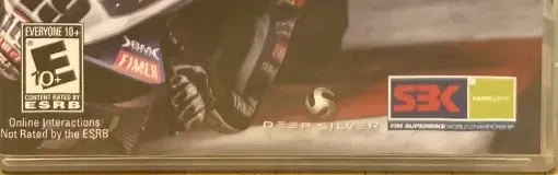 SBK X, the ESRB box on its front