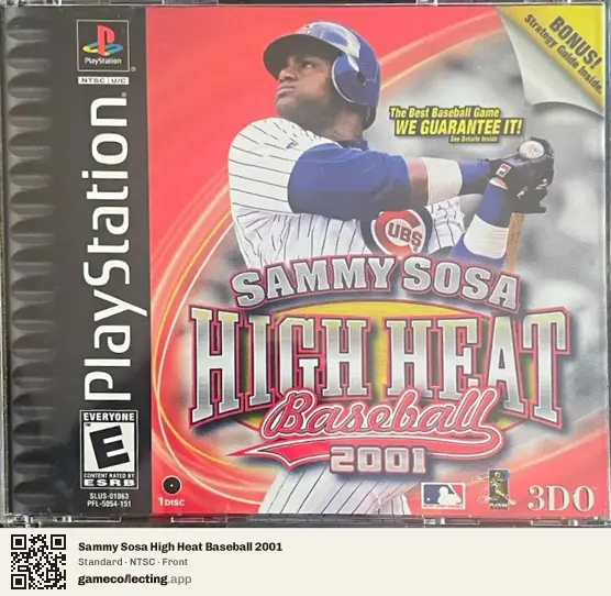 Sammy Sosa High Heat Baseball 2001 PlayStation, NTSC box front
