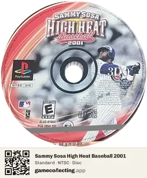 Sammy Sosa High Heat Baseball 2001 PlayStation, NTSC disc