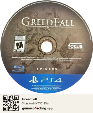 GreedFall PlayStation 4, NTSC disc