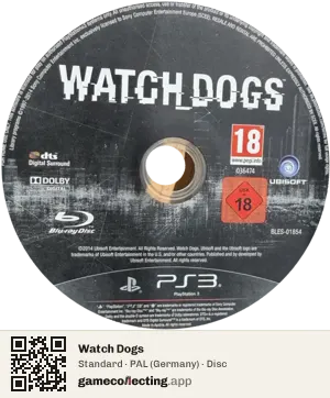Watch Dogs PlayStation 3, PAL disc