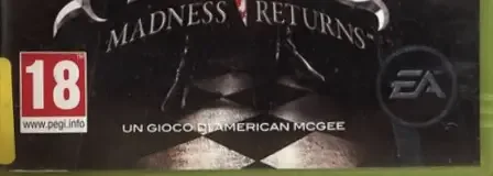 Alice: Madness Returns, the PEGI square on its front