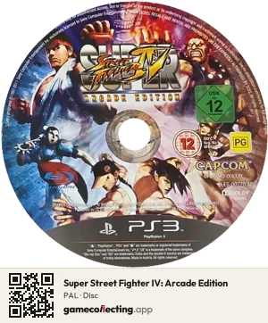 Super Street Fighter IV: Arcade Edition PlayStation 3, PAL disc