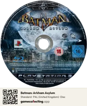 Batman: Arkham Asylum PlayStation 3, PAL disc