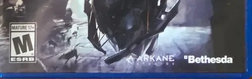 Dishonored, the ESRB box on its front