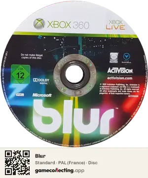 Blur Xbox 360, PAL disc