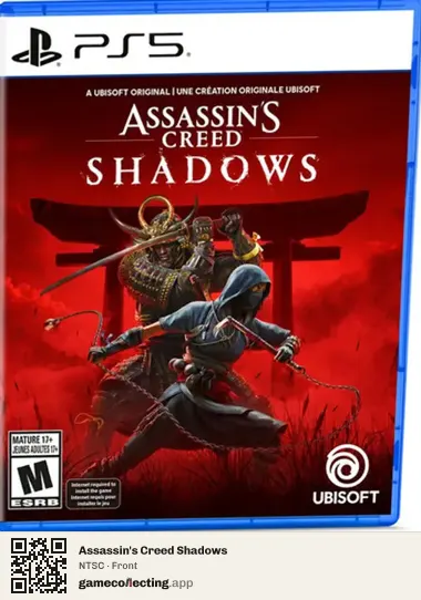 Assassin's Creed Shadows PlayStation 5, NTSC box front