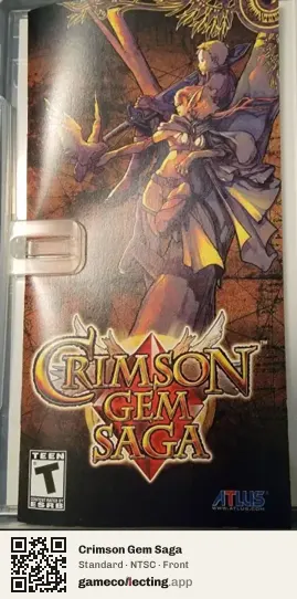 Crimson Gem Saga PlayStation Portable, NTSC box front