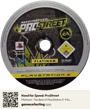 Need for Speed: ProStreet PlayStation 3, PAL disc