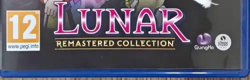 Lunar Remastered Collection, the PEGI square on its front