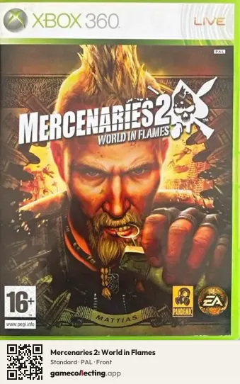 Mercenaries 2: World in Flames Xbox 360, PAL box front