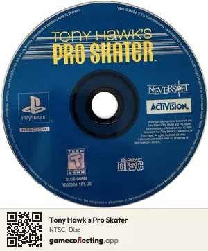 Tony Hawk's Pro Skater PlayStation, NTSC disc