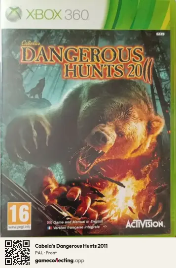 Cabela's Dangerous Hunts 2011 Xbox 360, PAL box front