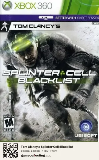 Tom Clancy's Splinter Cell: Blacklist Xbox 360, NTSC box front