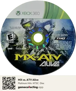 MX vs. ATV Alive Xbox 360, NTSC disc