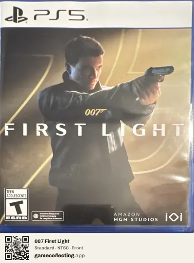 007 First Light PlayStation 5, NTSC box front