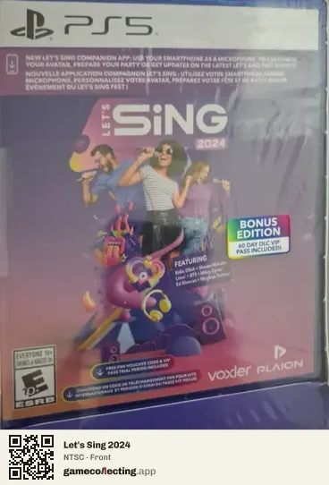 Let's Sing 2024 PlayStation 5, NTSC box front
