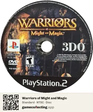 Warriors of Might and Magic PlayStation 2, NTSC disc