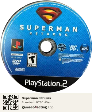 Superman Returns PlayStation 2, NTSC disc