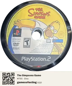 The Simpsons Game PlayStation 2, NTSC disc