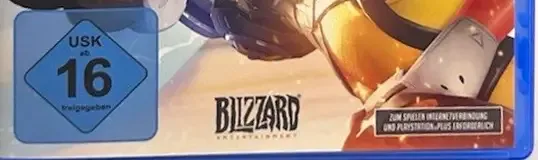 Overwatch, the USK square on its front