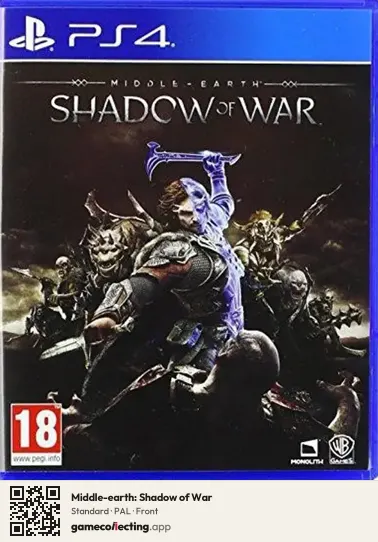 Middle-earth: Shadow of War PlayStation 4, PAL box front
