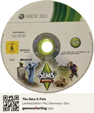 The Sims 3: Pets Xbox 360, PAL disc