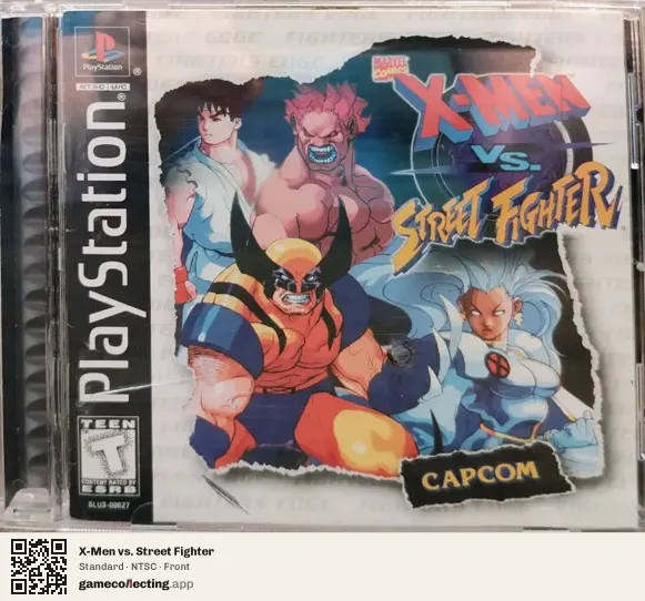 X-Men vs. Street Fighter PlayStation, NTSC box front