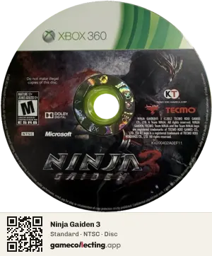 Ninja Gaiden 3 Xbox 360, NTSC disc
